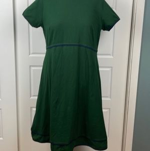 Eshakti A-line Short Sleeve Dress in Green with Blue Piping Size 20 20W 2X